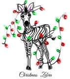 Discover Holiday Zebra, red, green Christmas twinkle lights