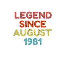 Discover Legend Since August 1981 Retro Birthday Gift