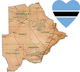 Discover Botswana Flag Heart and Map