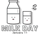 Discover Milk Day, cute kawaii milk glass and bottle