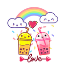 Discover Cute Kawaii Bubble Boba Milk Tea | Funny Rainbow H