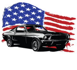 Discover American Muscle Car With Flying American Flag Plus Size