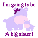 Discover Big Sister Purple Hippos New Baby T-Shirts