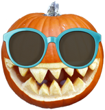 Discover Orange Halloween Pumpkin Wearing Sunglasses T-Shirts