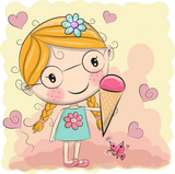 Discover Fun little girl ice cream heart vector image funny T-Shirts