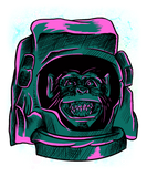 Discover Retro Astronaut Monkey Head T-Shirts - Funny Ape