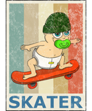 Discover Skateboarding Baby Vintage Retro Style Grunge T-Shirts