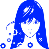 Discover flower girl illustration vector manga blue