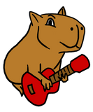 Discover Capybara Playing Guitar Rock Guitarist Cartoon T-Shirts