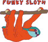 Discover Funky Sloth Chilling Graphic Orange Font T-Shirts