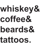 Discover Whiskey Coffee Beards Tattoos Funny Men Women tatt T-Shirts