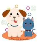 Discover Dog and cat are playful friends T-Shirts