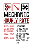 Discover Mechanic Hourly Rate Red/Black T-Shirts