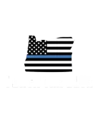 Discover Oregon Police Appreciation Thin Blue Line I Back T-Shirts