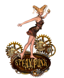 Discover Wonderful steampunk girl with clocks and gears