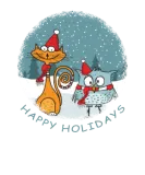 Discover Happy Holidays Cat & Owl T-Shirts
