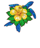 Discover Hawaiian Turtle Honu WIth Yellow Hibiscus Flower T-Shirts