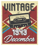 Discover 75th Birthday Gifts Retro Vintage December 1943 T-Shirts