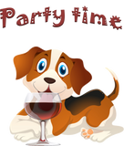 Discover Party time beagle dog red wine glass T-Shirts