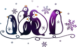 Discover Purple penguins with snowflakes. Winter, snow and T-Shirts