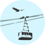 Discover Gondola / cable car with eagle blue T-Shirts