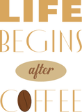 Discover Life begins after coffee brown T-Shirts