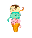 Discover Cat ice cream. Three scoops of ice cream as cats T-Shirts