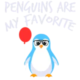 Discover Cute Penguins A Cute Illustrated Penguin In Blue T-Shirts