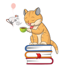 Discover Cat Reading Books with Tea and Balloon Funny Bookw T-Shirts
