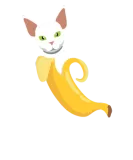 Discover Banana Cat Animal Vegan Fruit Sweet Gift Yellow T-Shirts