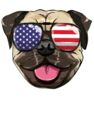 Discover Pug Dog Patriotic American Sunglasses 4th Of July T-Shirts