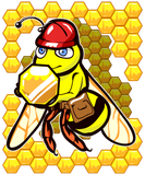 Discover Contractor Worker Honey Bee Building Honeycomb . T-Shirts