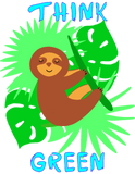 Discover Think green. Environment protection. Sloth, tree. T-Shirts