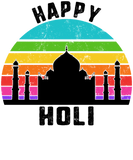 Discover Happy Holi Vintage Colorful Sunset Taj Mahal T-Shirts