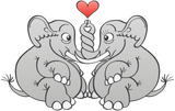 Discover Elephants intertwining trunks and falling in love T-Shirts