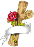 Discover wooden cross with red rose and white ribbon T-Shirts