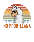Discover Retro Sunset No Prob-Llama Funny Llama No Problem T-Shirts