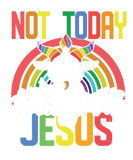 Discover Not Today Jesus Baphomet Funny Rainbow Satanic Ath