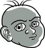 Discover Baby head clipart offended face design comic carto T-Shirts