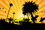 Discover California Vintage Taxi Los Angeles USA (orange) T-Shirts