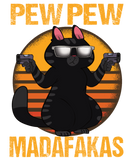 Discover Pew Pew Madafakas black cat T-Shirts