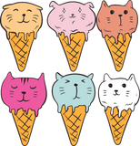 Discover Cute Ice Cream Cats Cat Lover Dessert Gift Idea T-Shirts
