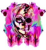 Discover Skull and face Design pink T-Shirts