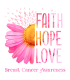 Discover Faith Hope Love Pink Daisy Flower Breast Cancer Aw