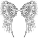Discover Wonderful ornamentally decorated angel wings