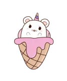 Discover Mouse Unicorn Ice Cream Waffle Cute Animals For T-Shirts