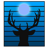 Discover Reindeer Silhouette Blue T-Shirts