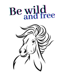 Discover Be Wild and Free Black and Blue Horse T-Shirts