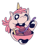 Discover Unicorn eating ice cream from bowl anime design T-Shirts