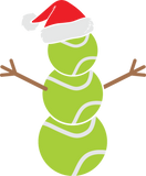 Discover Merry Christmas Santa hat tennis snowman
